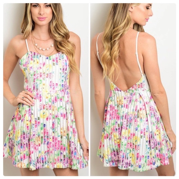 Painted Flowers Blooming Party Dress - Picture 2 of 8